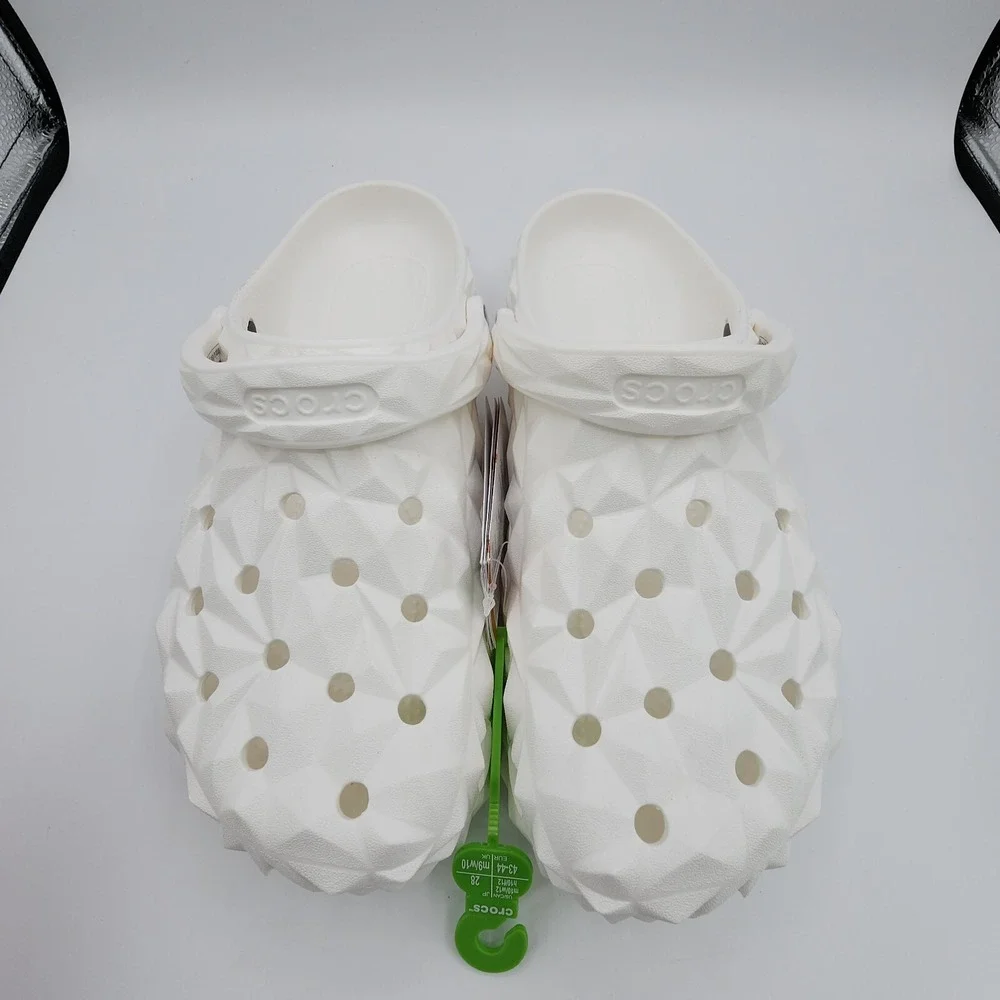 Crocs Classic‎ Geometric Clog Slides Sandal 209563-100 White Men's Size 10 NEW